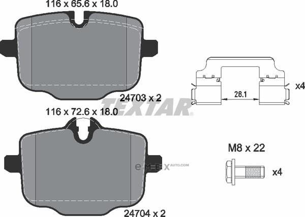 OEM PAD KIT, DISC BRAKE 2470301