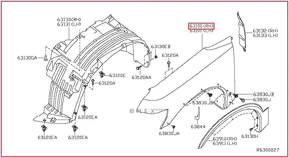 OEM FENDER COVER, MOLDING F3100ZQ1MA