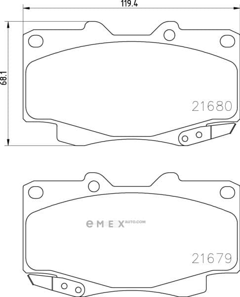 OEM FR BRAKE PAD - HILUX P/UP 2007 MDB2718