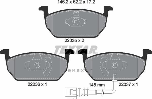 OEM BRAKE PAD SET/A3/GOLF 2203501