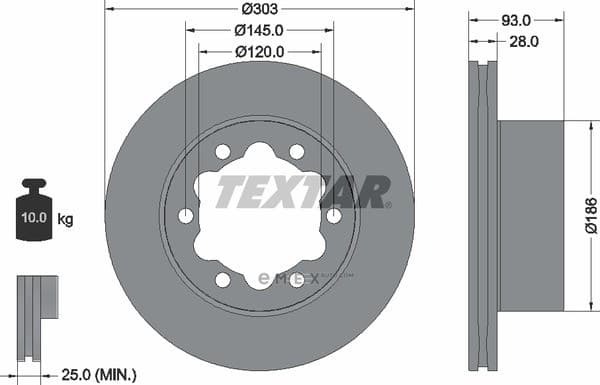 OEM BRAKE DISC REAR/SPRINTER(906) 93143403