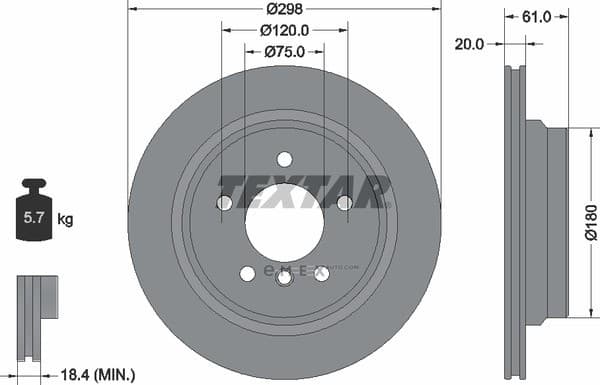 OEM BRAKE DISC RR E39/5SR 92075103