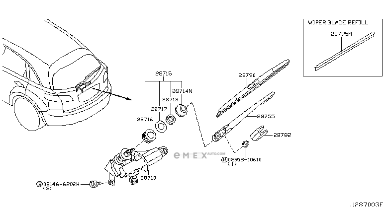 OEM WIPER BLADE ASSY 28790CG00A