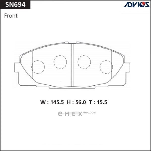 OEM ADS BRAKE PAD FRONT 04465-26420 TO HIACE 200501-20 SN694