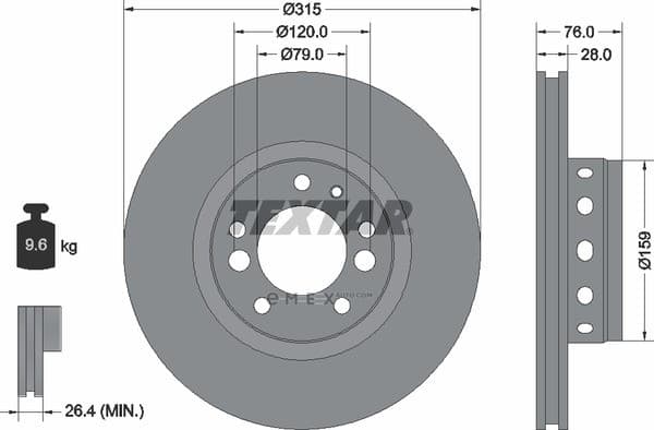 OEM BRAKE DISC FRT BMW E34/M5 92070900