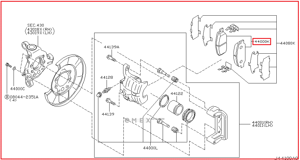 OEM PAD KIT, DISC BRAKE D4060CD01B