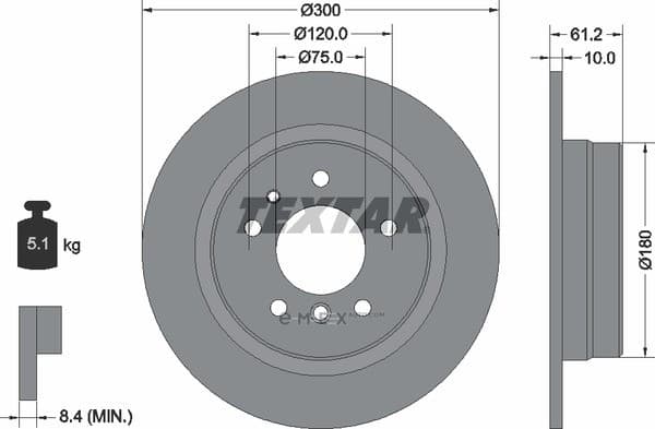 OEM BRAKE DISC REAR BMW E34 92042303