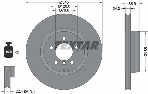 OEM BRAKE DISC REAR BMW E65,E66/740,745I/LI 92123200