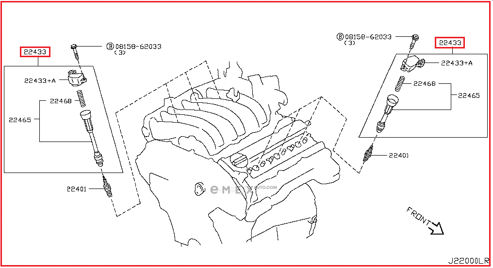 OEM COIL ASSY, IGNITION 22448AL61C