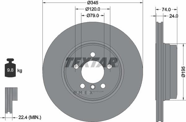 OEM BRAKE DISC REAR VENTED-E65/66 92155005