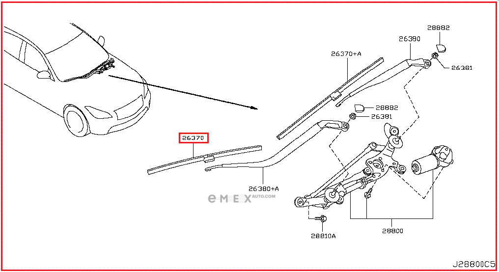 OEM WIPER BLADE ASSY 288901MA1A