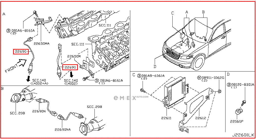 OEM SENSOR A/FLOW 226937Y020