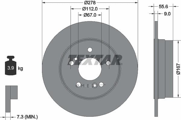 OEM BRAKE DISC-PRO RR W124/300 92032703