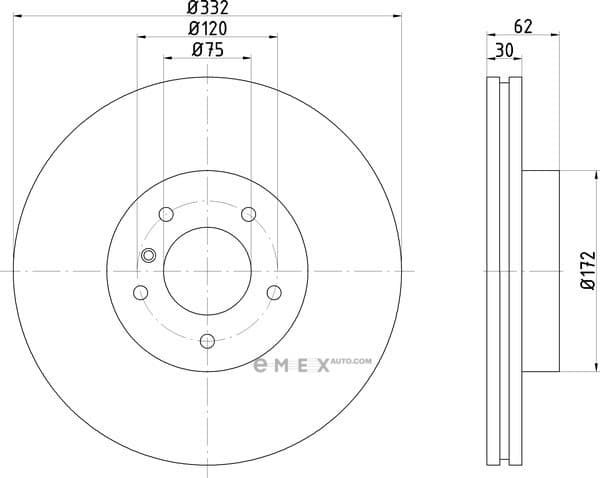 OEM BRAKE DISC FRT X5/E53 92107303