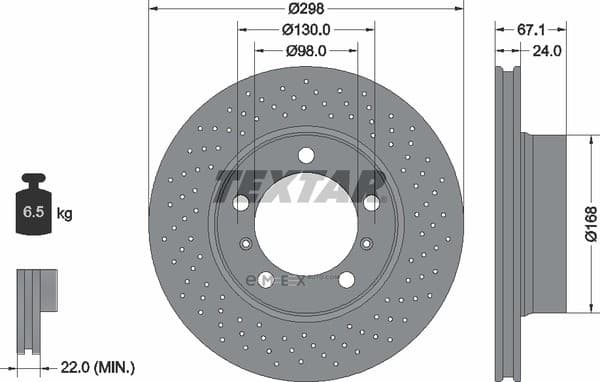 OEM PORSCHE BOXSTER BRAKE DISC 92165205