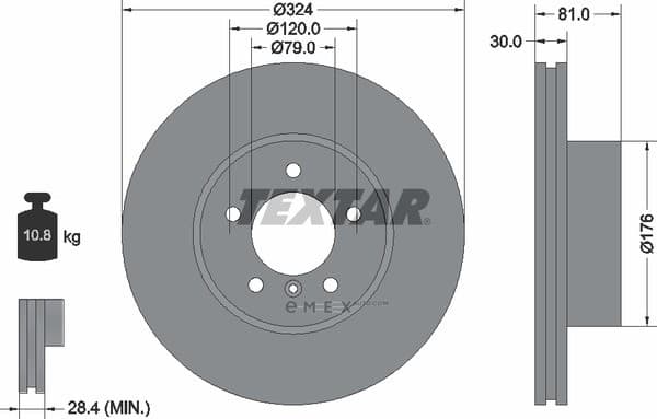 OEM BRAKE DISC,FRT AXLE-E65/E66 92122800