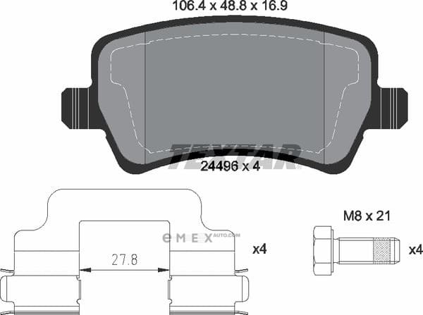 OEM PAD KIT, DISC BRAKE 2449601