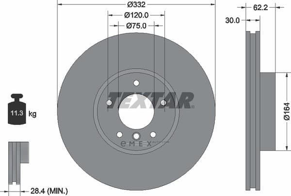 OEM BRAKE DISC FR/E70-X5 3.0/X6 92160803