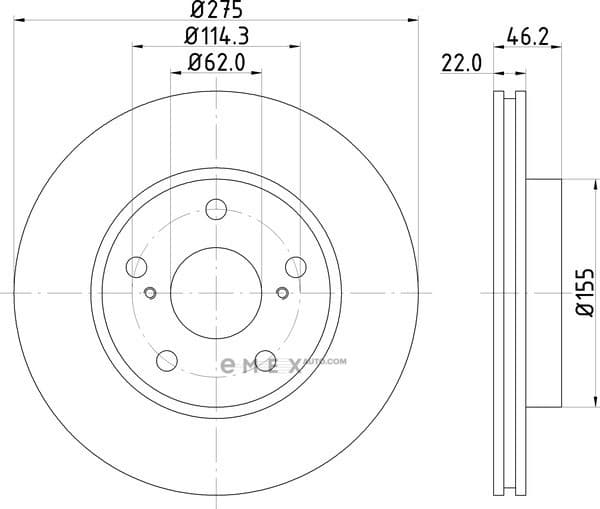 OEM BR DISC FRONT AXLE(COATED) ND1022K