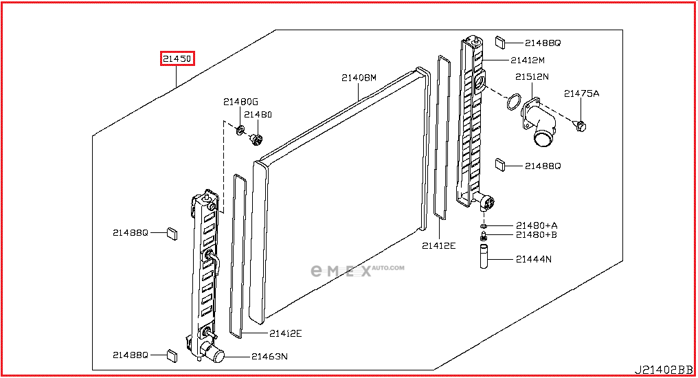 OEM RADIATOR ASSY, ENGINE COOLANT 214601BF5A