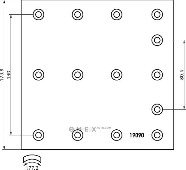 OEM BRAKE LINING SET 1909002