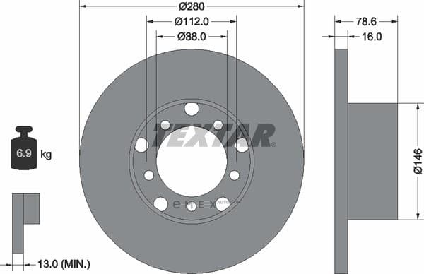 OEM BRAKE DISC FRT DB BUS W207,W208 93012400