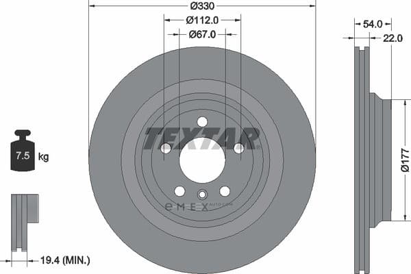 OEM BRAKE DISC,VENTED REAR-M(W166) 92273505