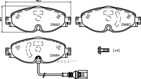 OEM PAD KIT, DISC BRAKE MDB3340