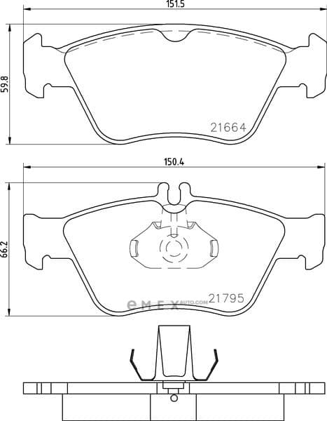 OEM BRAKE PAD SET FRT DB W210,SLK,CLK/4CYL MDB1736