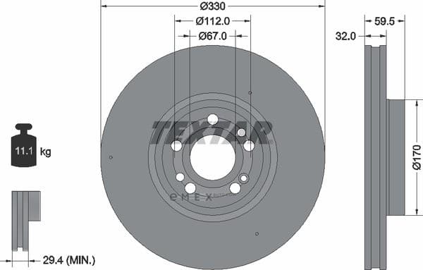 OEM BRAKE DISC FRT-GLE(V167) 92307105