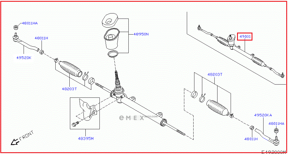 OEM STEERING RACK ASSY 480019U100