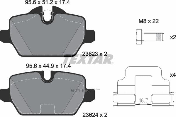 OEM PAD KIT, DISC BRAKE 2362303