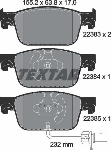 OEM PAD KIT, DISC BRAKE 2238301