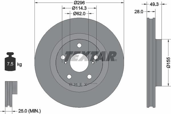 OEM BRAKE DISC/TOYOTA AURIS 92168803