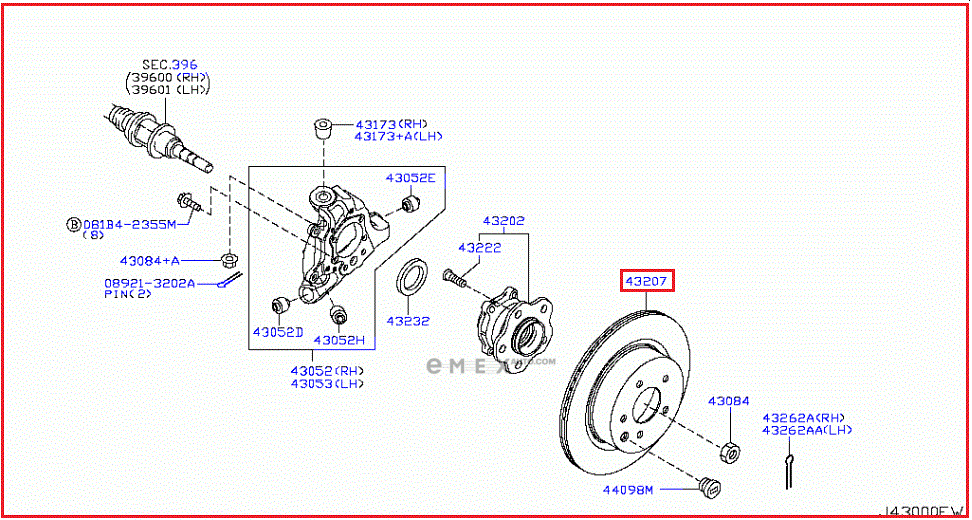 OEM BRAKE ROTOR 43206JK600