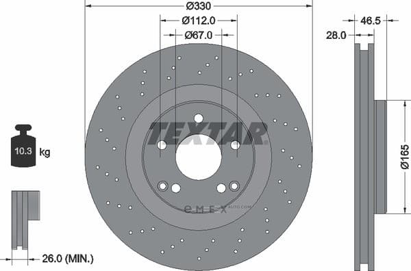 OEM BRAKE DISC FRT 330MM 92119803