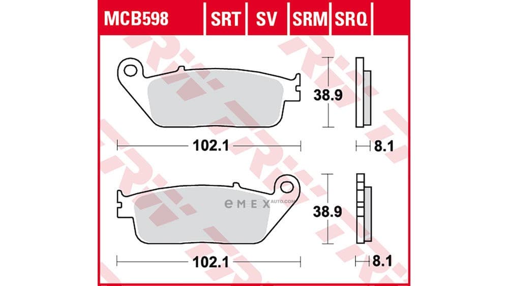 OEM PAD KIT, DISC BRAKE MCB598SRM