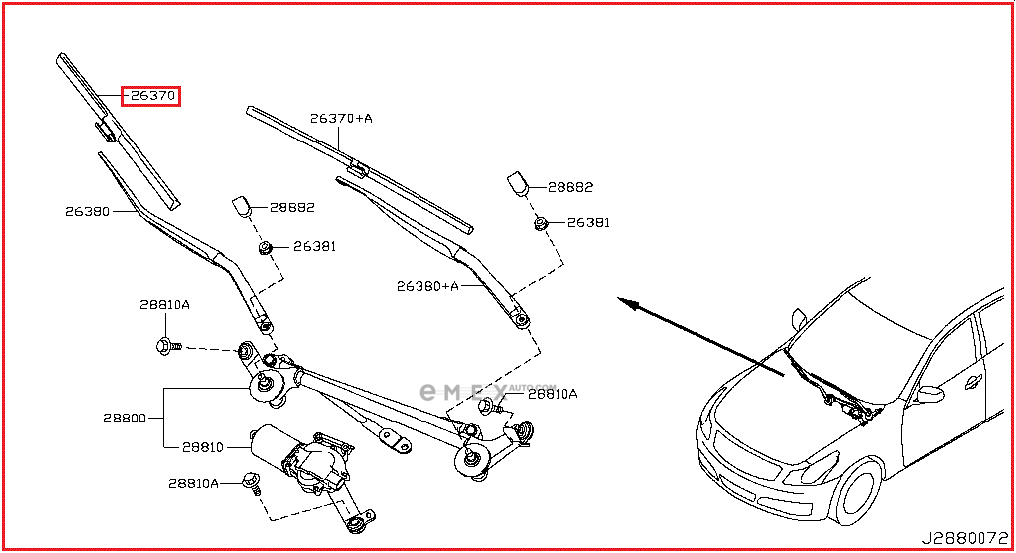 OEM WIPER BLADE ASSY 28890JK66A