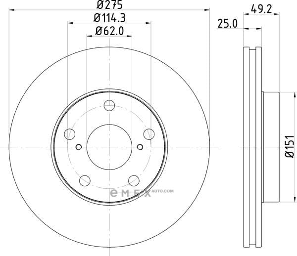 OEM BR DISC ROTOR-FR (COATED) ND1015K