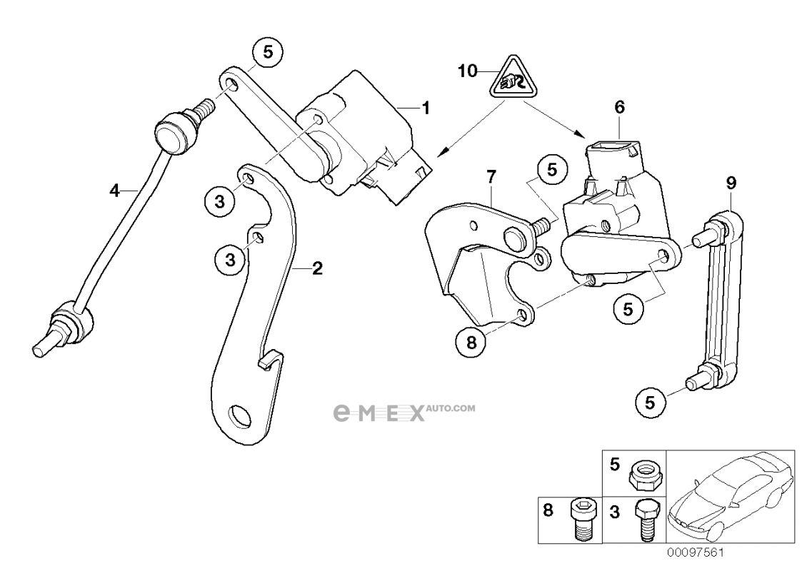 OEM Bracket, level sensor, right 31126767948