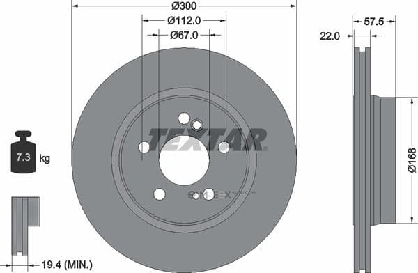 OEM BRAKE DISC REAR VENT DB W129/300,500/+W124-500 92064200