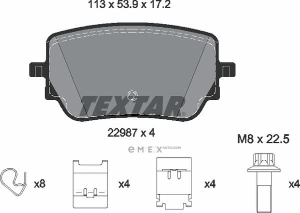 OEM PAD KIT, DISC BRAKE 2298701