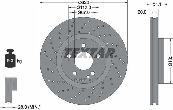 OEM BRAKE DISC VENTED,FRT-B(W246) 92262105