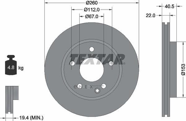 OEM BRAKE DISC FRT VENT DB W168/A160,A140 92091303