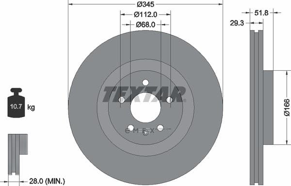 OEM BRAKE DISC- AUDI A4/A5/Q5 92160205