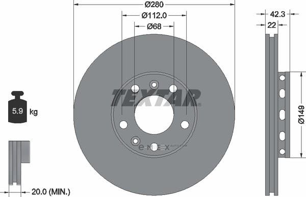 OEM BRAKE DISC REAR/AUDI A8 92152200