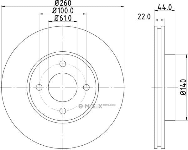 OEM BR DISC FRONT AXLE(COATED) ND2035K