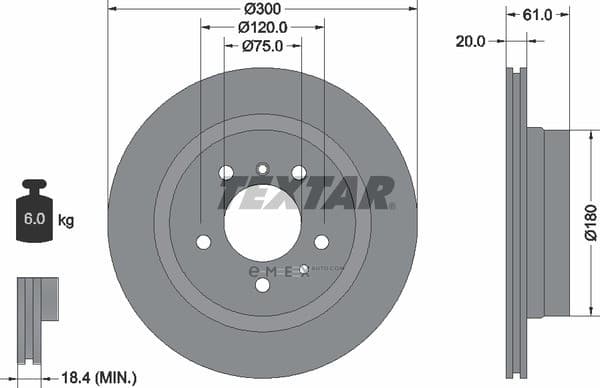 OEM BRAKE DISC REAR BMW E34-M5 + 540-V8 92071300