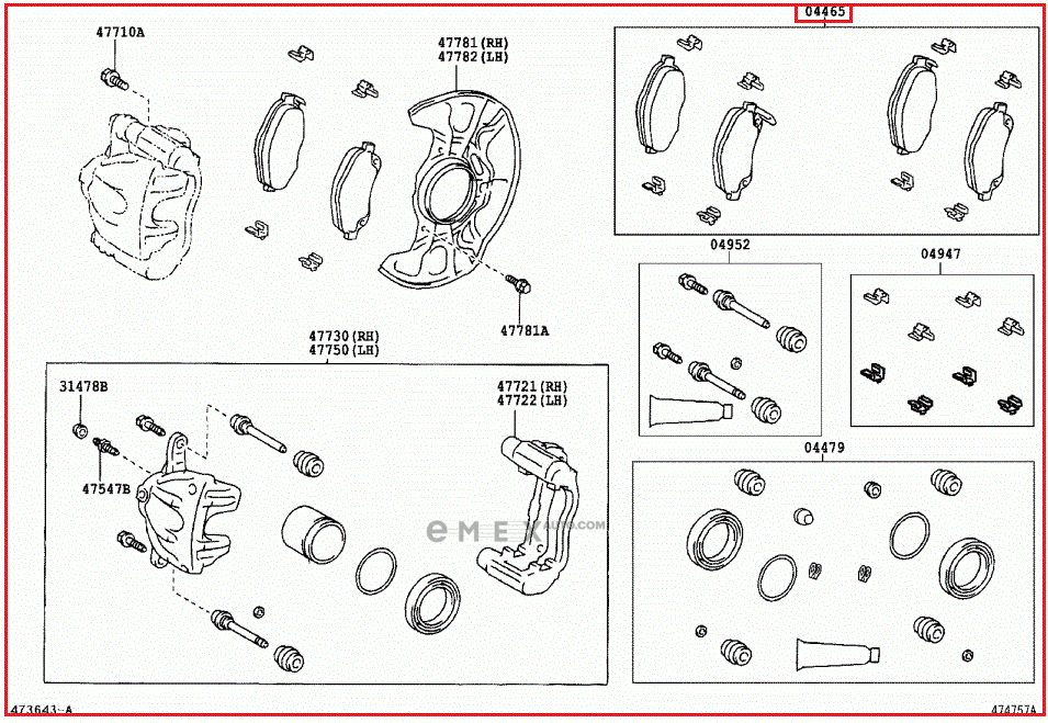 OEM PAD KIT, DISC B 0446505130