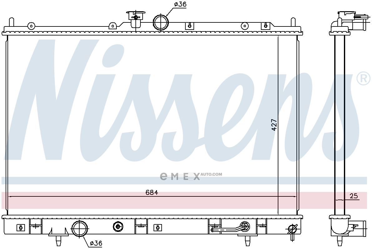 OEM RADIATOR ASSY, ENGINE COOLANT 628973